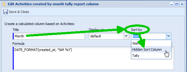 Amend the Month column to sort by the Hidden Sort Column