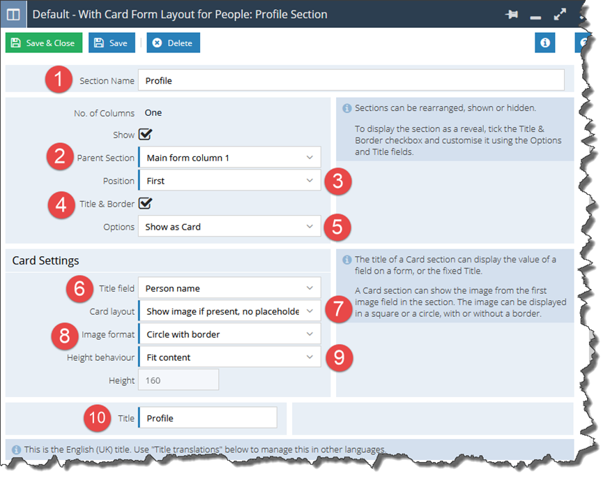 "Card View - Setup"