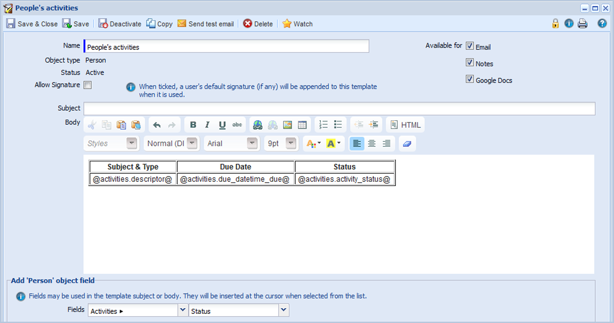 creating a template to show multiple lines workbooks support