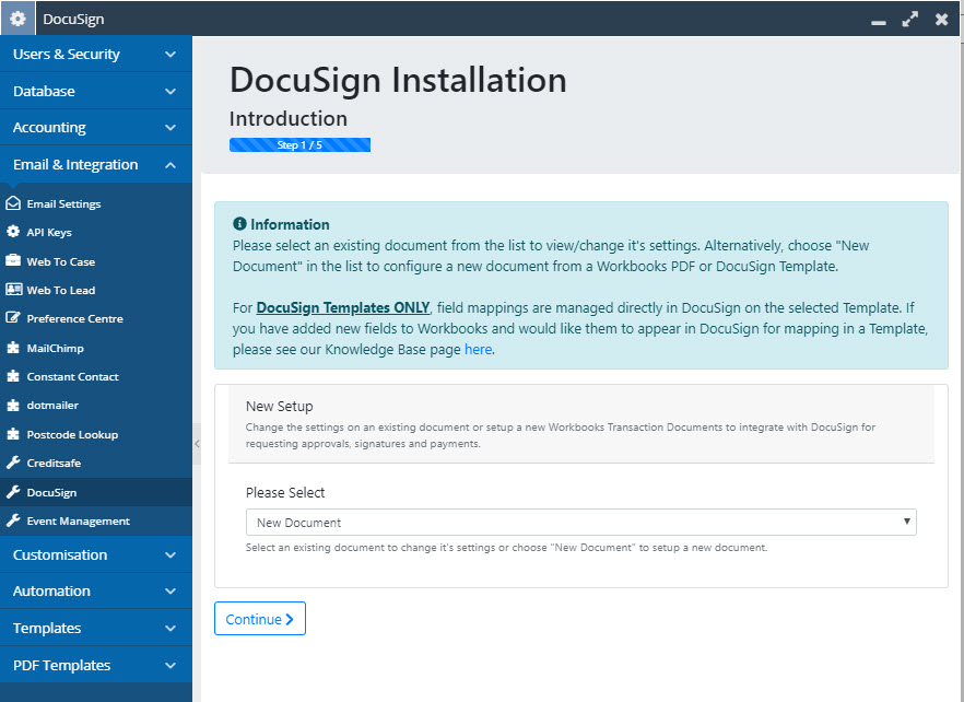 creating a document with a docusign template workbooks crm mailshot template