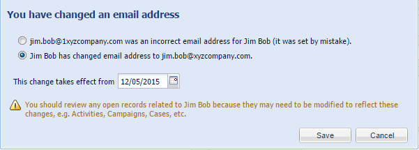 Email change