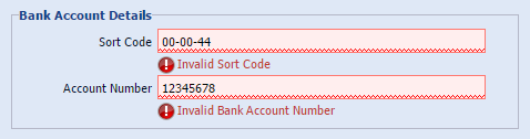 bank account validation