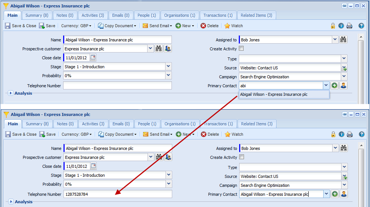 Click to enlarge Auto populating the custom field