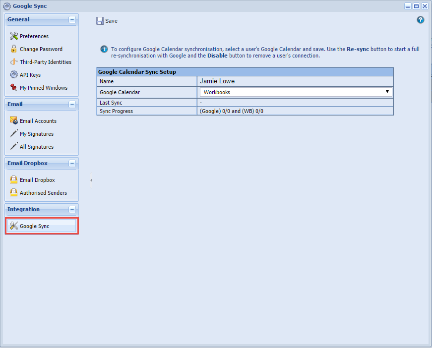 Synchronising calendar