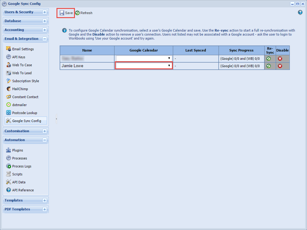 Google Sync Config image