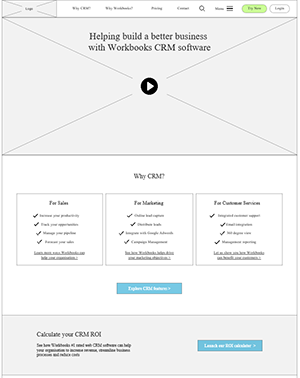 Homepage Wireframe