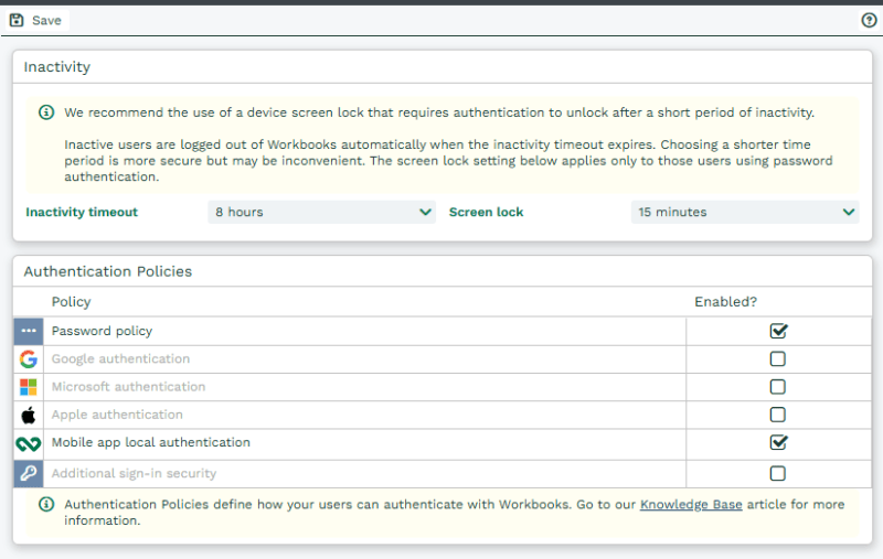 "Authentication Policies"