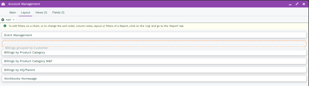 Adding Elements to Dashboards | Workbooks CRM Support