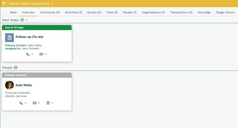 Overview Tab | Workbooks CRM Support