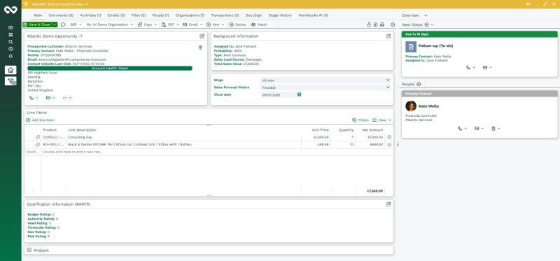 Overview Tab | Workbooks CRM Support
