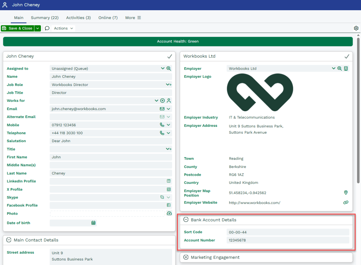 Bank Account Validation | Workbooks CRM Support