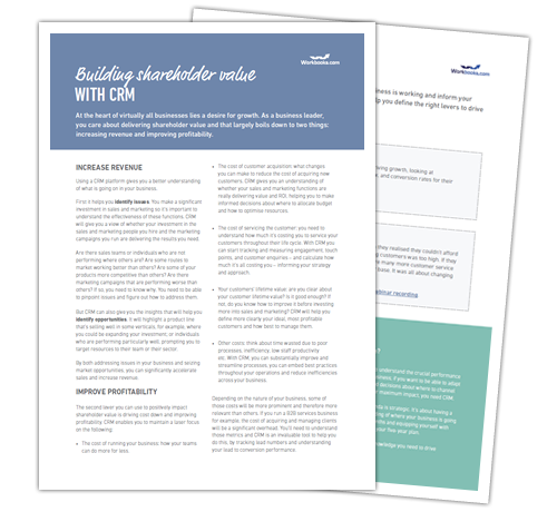 Building shareholder value with CRM
